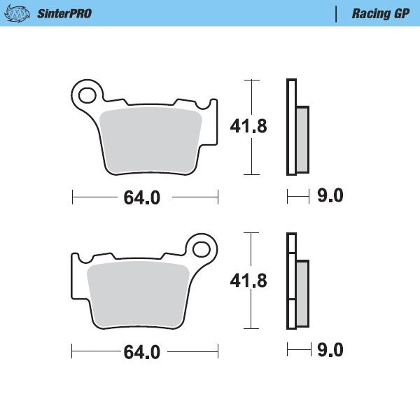 MotoMaster Brake Pads - Rear - Sinter Pro Racing GP KTM / Husqvarna / Gas Gas