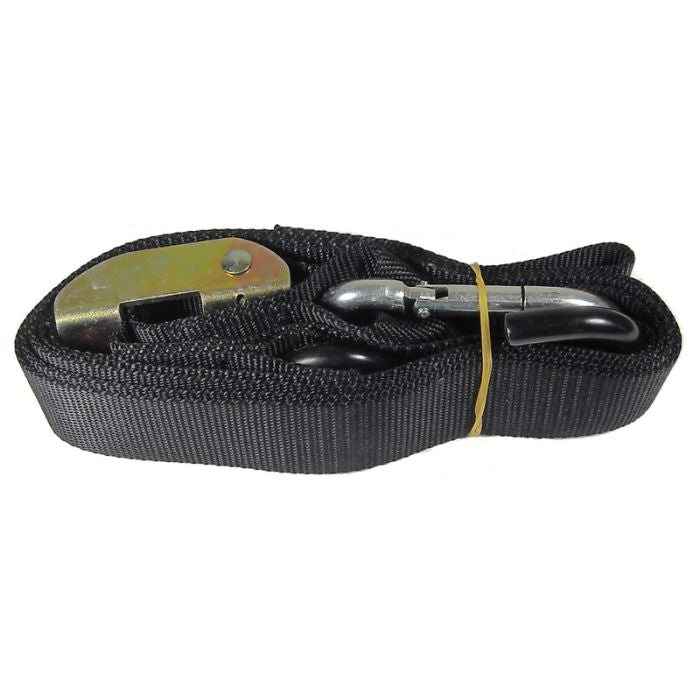 TMV Tie downs 1,5" With Ass. Loop&coated S-Hook (2pcs)-Black