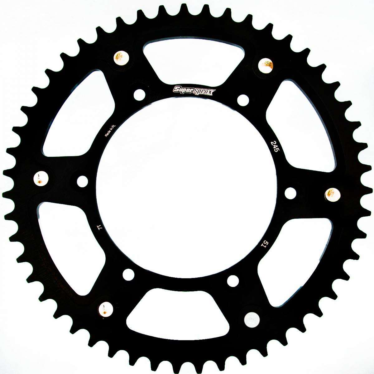 Supersprox Stahl/Aluminium-Kettenrad schwarz – Yamaha / Fantic 