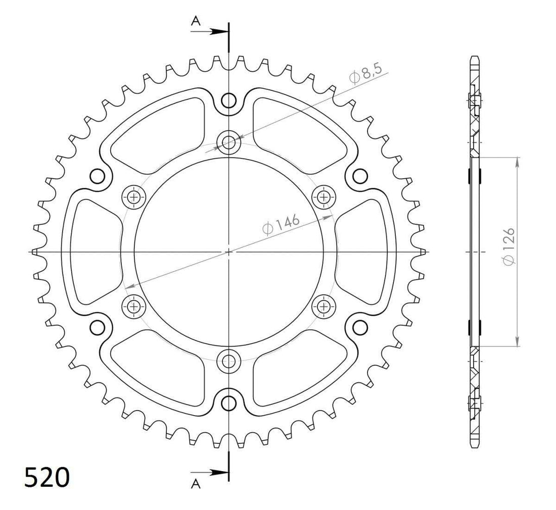 Supersprox steel/aluminum rear sprocket gold - Suzuki