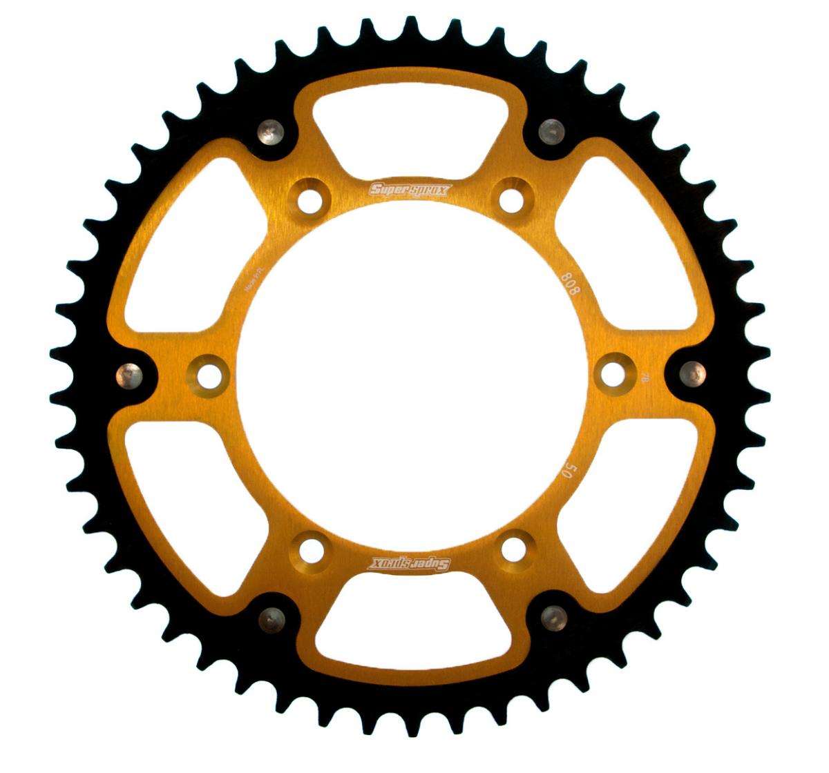 Supersprox staal/ aluminium achtertandwiel goud - Suzuki
