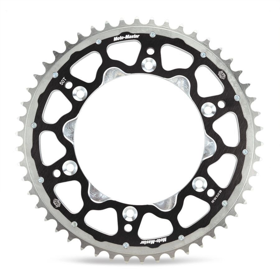 MotoMaster Fusion Dual-Ring staal/ aluminium achtertandwiel zwart - Suzuki