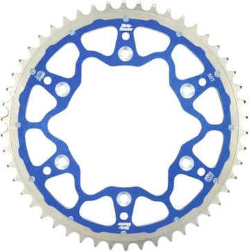 MotoMaster Fusion Dual-Ring staal/ aluminium achtertandwiel blauw - TM