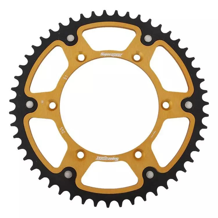 Supersprox staal/ aluminium achtertandwiel goud - Yamaha / Fantic