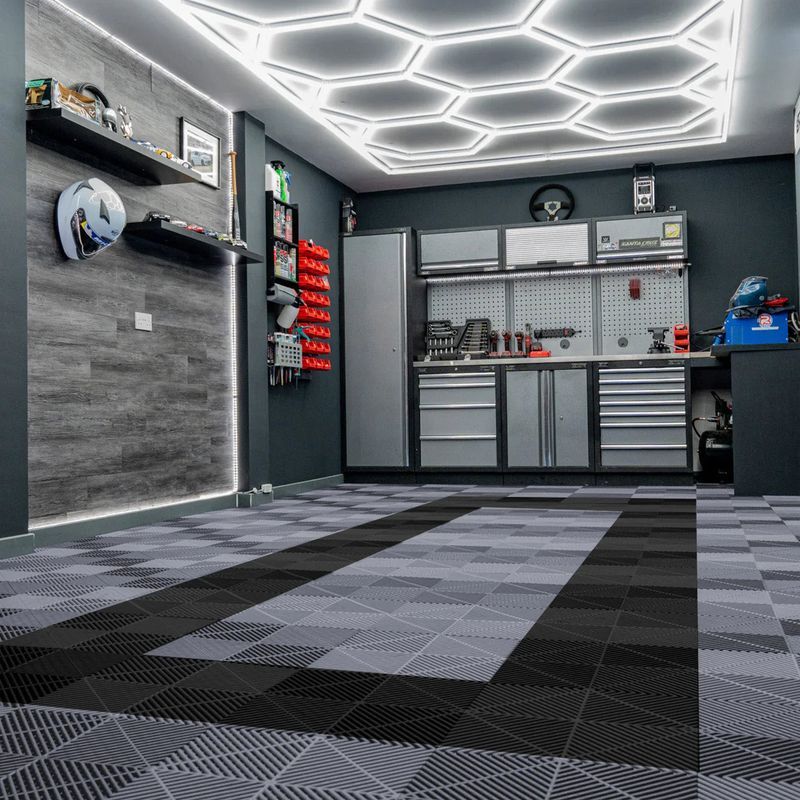 TMV Garage Vloertegels 400x400x18 - Zwart (20 stuks)